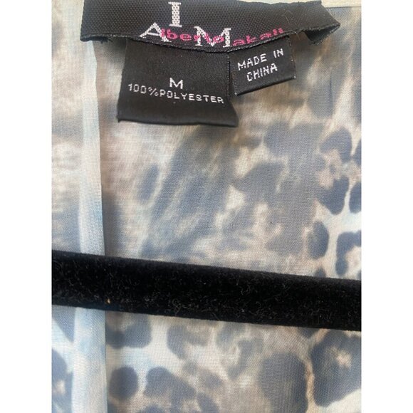 Alberto Makali Animal Print Dress Fairy Sheer Batwing Sleeve Whimsigoth V Neck - Picture 6 of 12